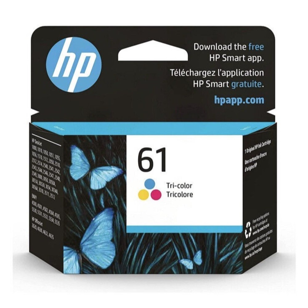 BRAND NEW HP 61 Tri-Color EXP 10/2024 Damaged Box Sealed Unopened CH562WN